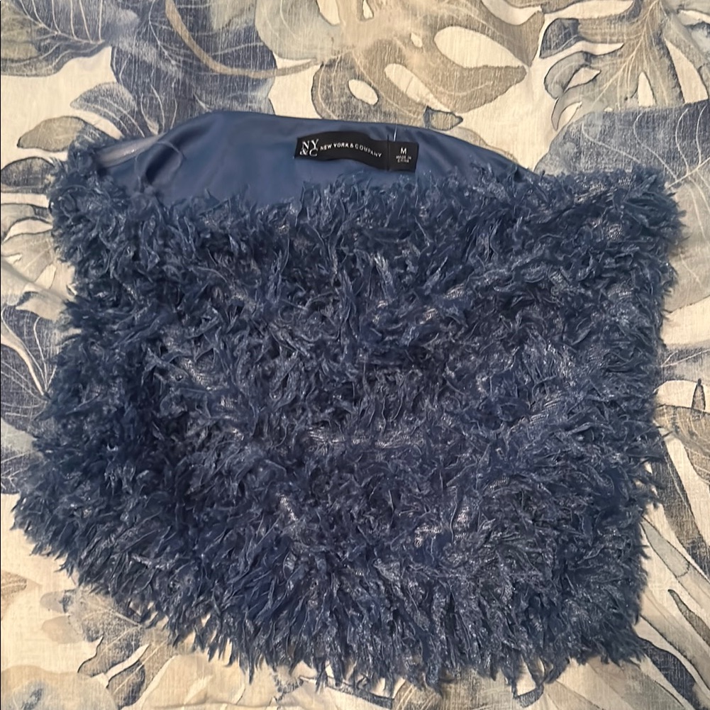 New York  Company Feather Blue Tube Top